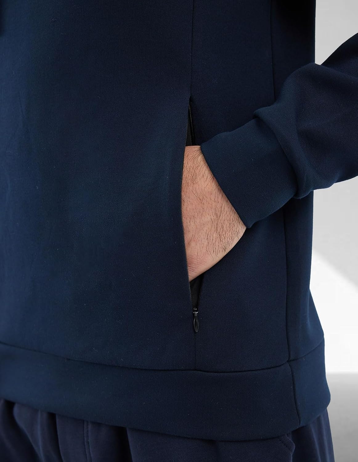 fit space Men's Tailored Relaxed Fit Sweatshirts & Full Zip Hoodie Turtleneck Athleisure Pullover with Zipper Pockets - Image 6