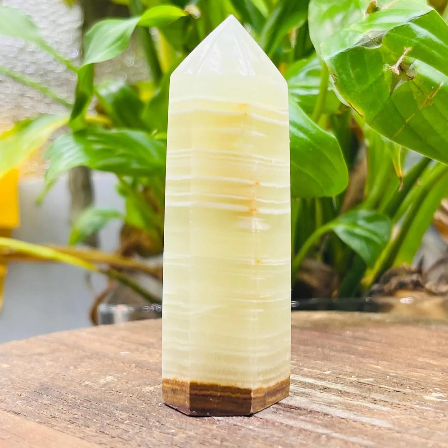 KatLin Natural Aura Jade Stick Afghan Jade Energy Mineral Quartz Crafts Natural Crystal Points Home Decoration Ornaments (Size : 300-350g)