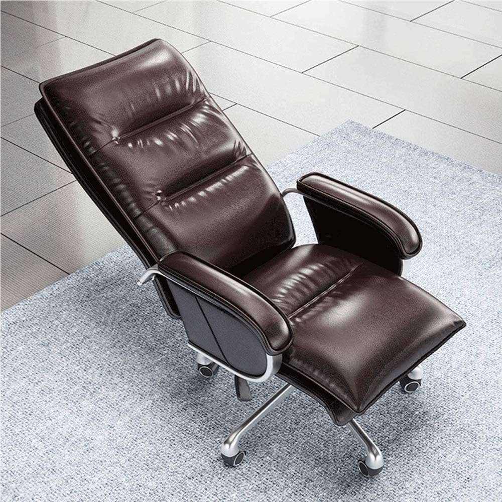 Ergonomic Office Chair with Thick High Rebound Sponge Pad Comfortable Leather Swivel Chair Lift Adjustable Height Desk Chair for Computer Work Home