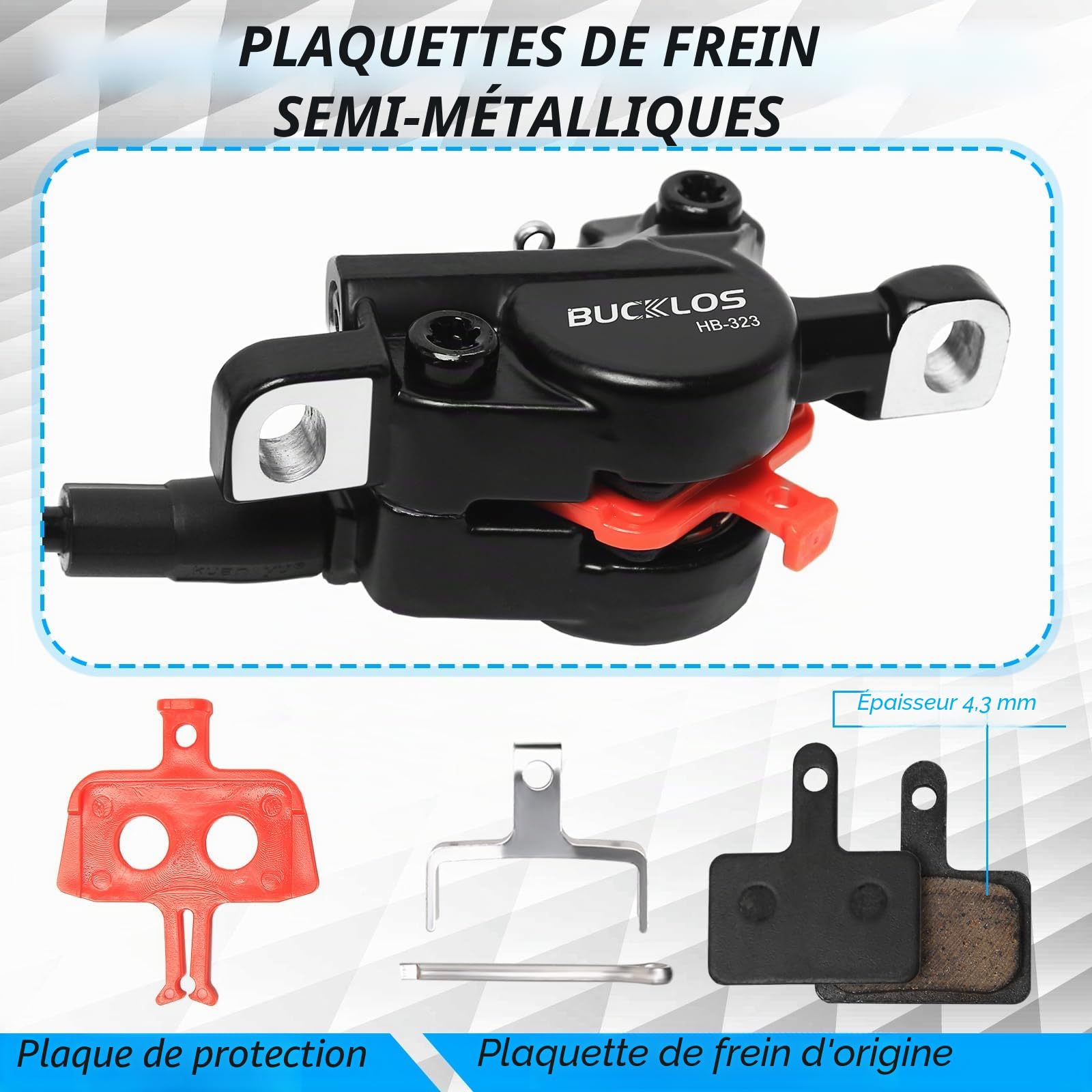 Kit de frein à disque de VTT - Conduite hydraulique de VTT pour freins à disque avec étriers de frein et leviers en alliage d'aluminium - Rotor de 160 mm - Adaptateur universel pour vélo