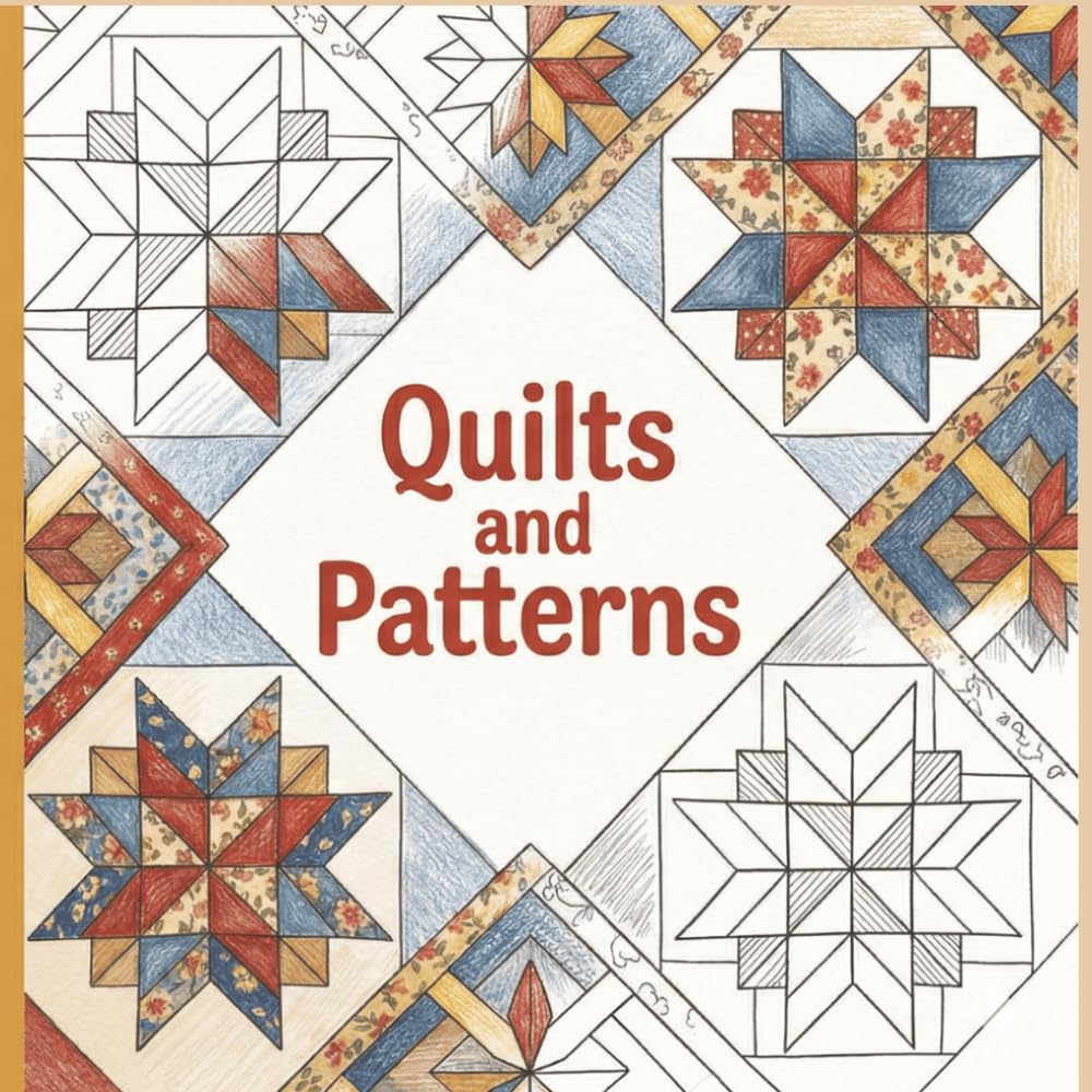 Quilts and Patterns: 45 Relaxing Patchwork Designs, Traditional Quilt Blocks, and Cozy Farmhouse Scenes for Adults and Seniors