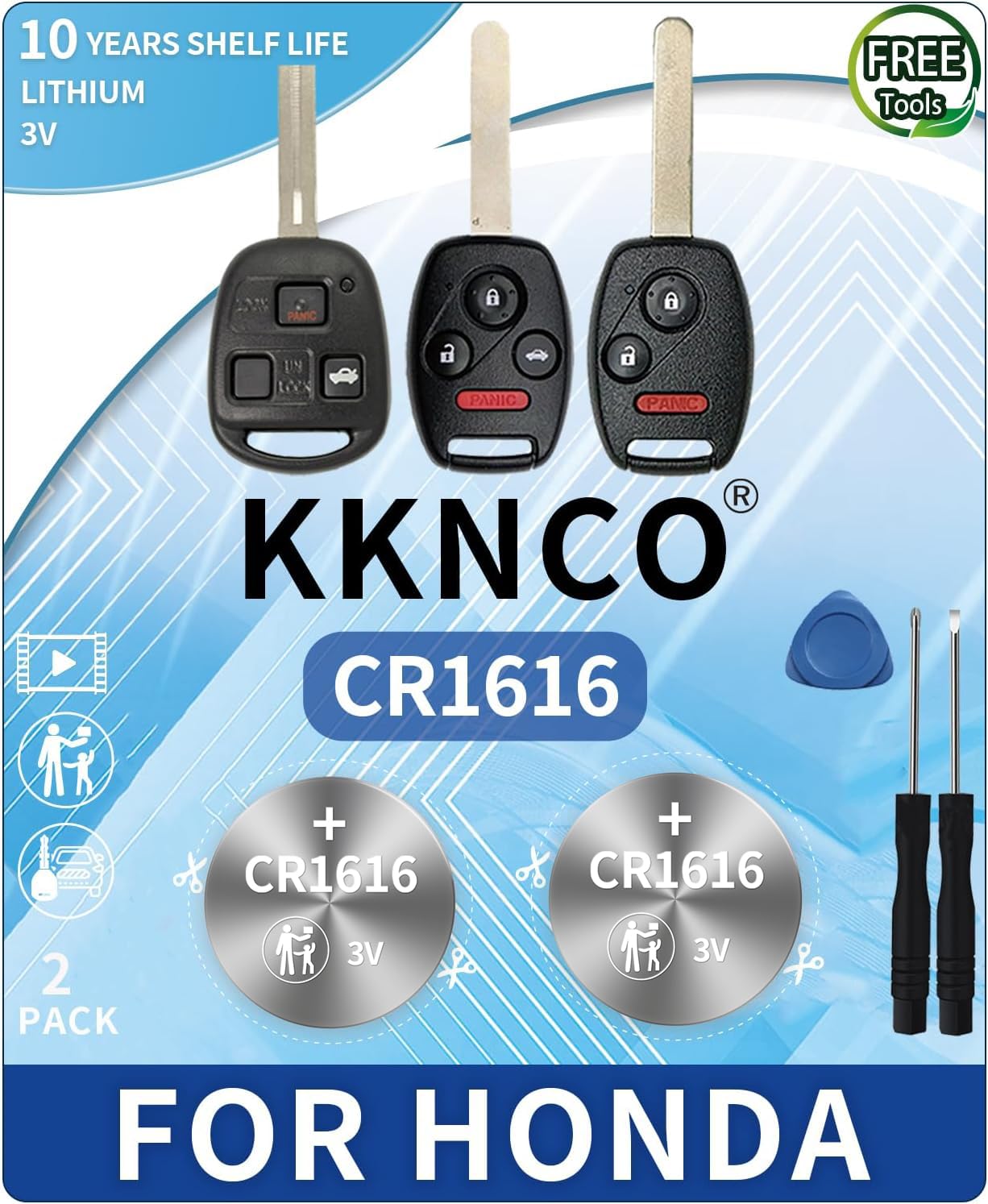 Amazon.co.jp: CR1616 キーフォブバッテリー交換用 2個パック ホンダ 