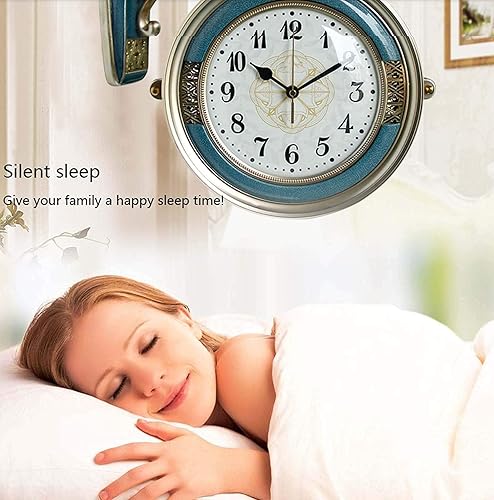 Miniatura 5 de Reloj antiguo de pared con luz de lujo de doble cara, reloj moderno y creativo, reloj de pared de movimiento silencioso para sala de estar, pasillo,