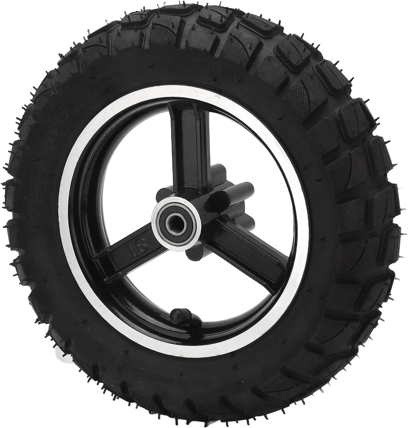 Electric Scooter Inflatable Tire Wheel, 255x80 Wheel Hub Tyre Shock Absorbing Disc Brake Rim Rear Replacement Rubber Tires Non Slip Off Road Scooter Inflated Tires For Electric Scooter Balance Car