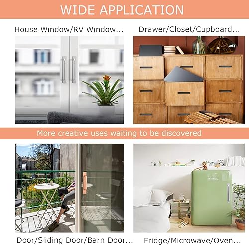 Miniatura 4 de Skyscraper Juego de 2 tiradores autoadhesivos de puerta de armario de cocina, baño, cajón, armario, juego de 2 unidades (6.693 in, plateado)