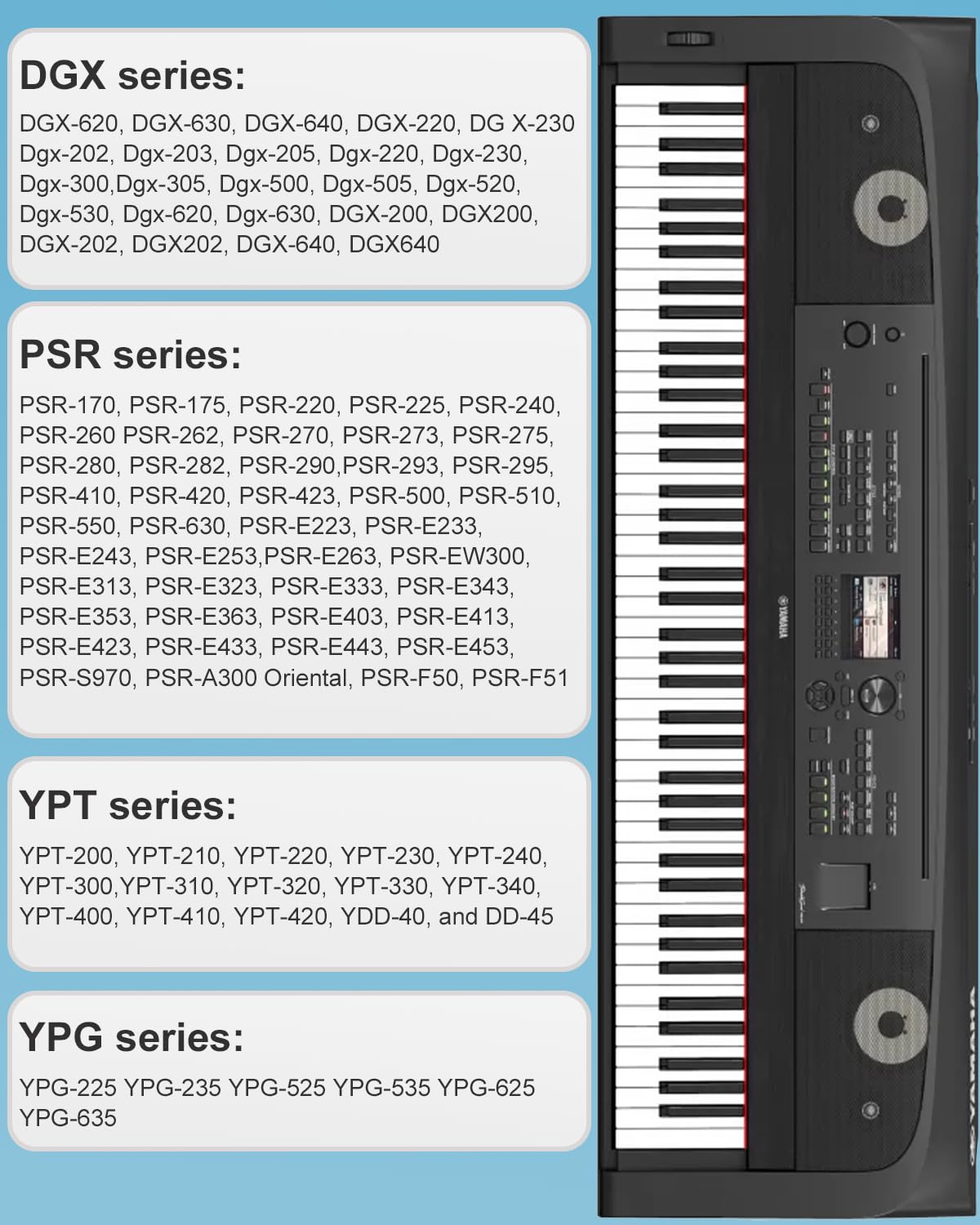 12V 2A AC Adapter Ladekabel für Yamaha PSR, YPG, YPT, DGX, DD, EZ und P Digitalkliano und tragbare Tastatur Serie PA-130 PA-130B PA-150b Stromversorgung