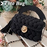 Vista 4 de Hilo de camiseta de 130 yardas, tejido de ganchillo de tela de ganchillo, hilo de camiseta de color sólido para principiantes de ganchillo