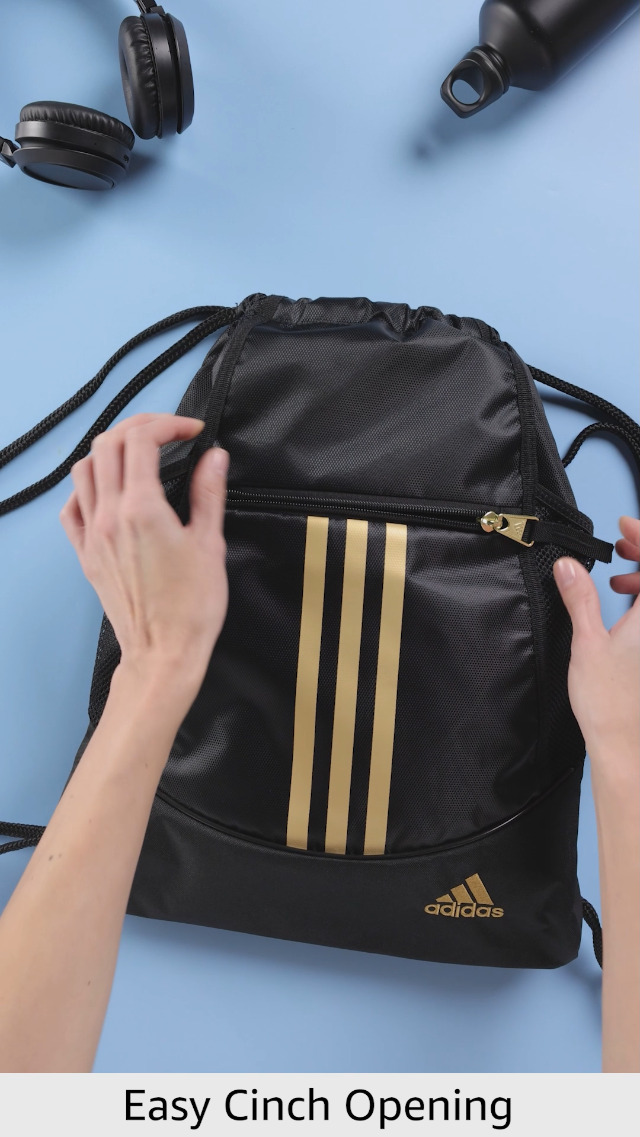 Amazon.com | adidas Alliance Sackpack  Drawstring Backpack for Sports,  Small Gym Bag | Drawstring Bags