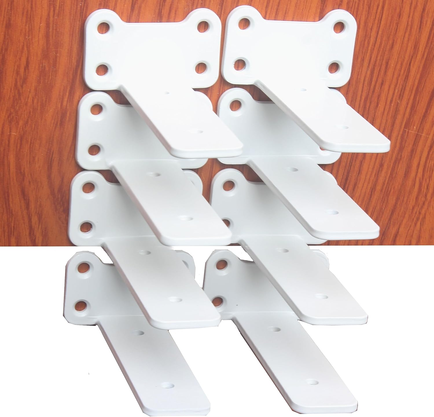8 Pack 5 inch White Hidden Invisible L Shelves Brackets