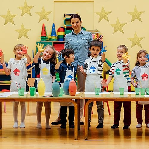 Miniatura 4 de 160 recortes de estrellas con purpurina, estrellas de papel brillante, estrellas de confeti de cartón para tablón de anuncios, manualidades, acentos