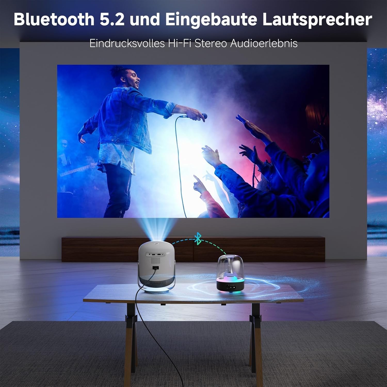 UCMDA Proyector 4K 5G con WiFi 6 - Proyector Bluetooth 5.0 de 200 ANSI
