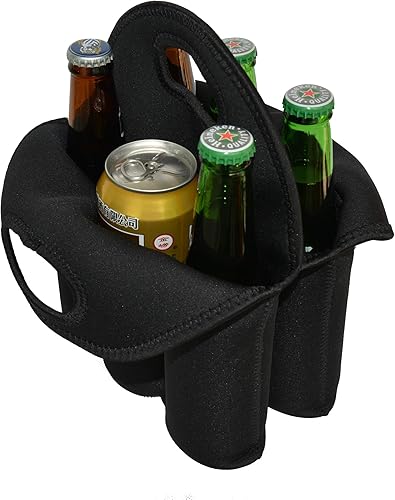 Miniatura 3 de CHILDHOOD Paquete de 6 botellas de cerveza de neopreno aisladas, soporte para enfriar latas de 12 onzas