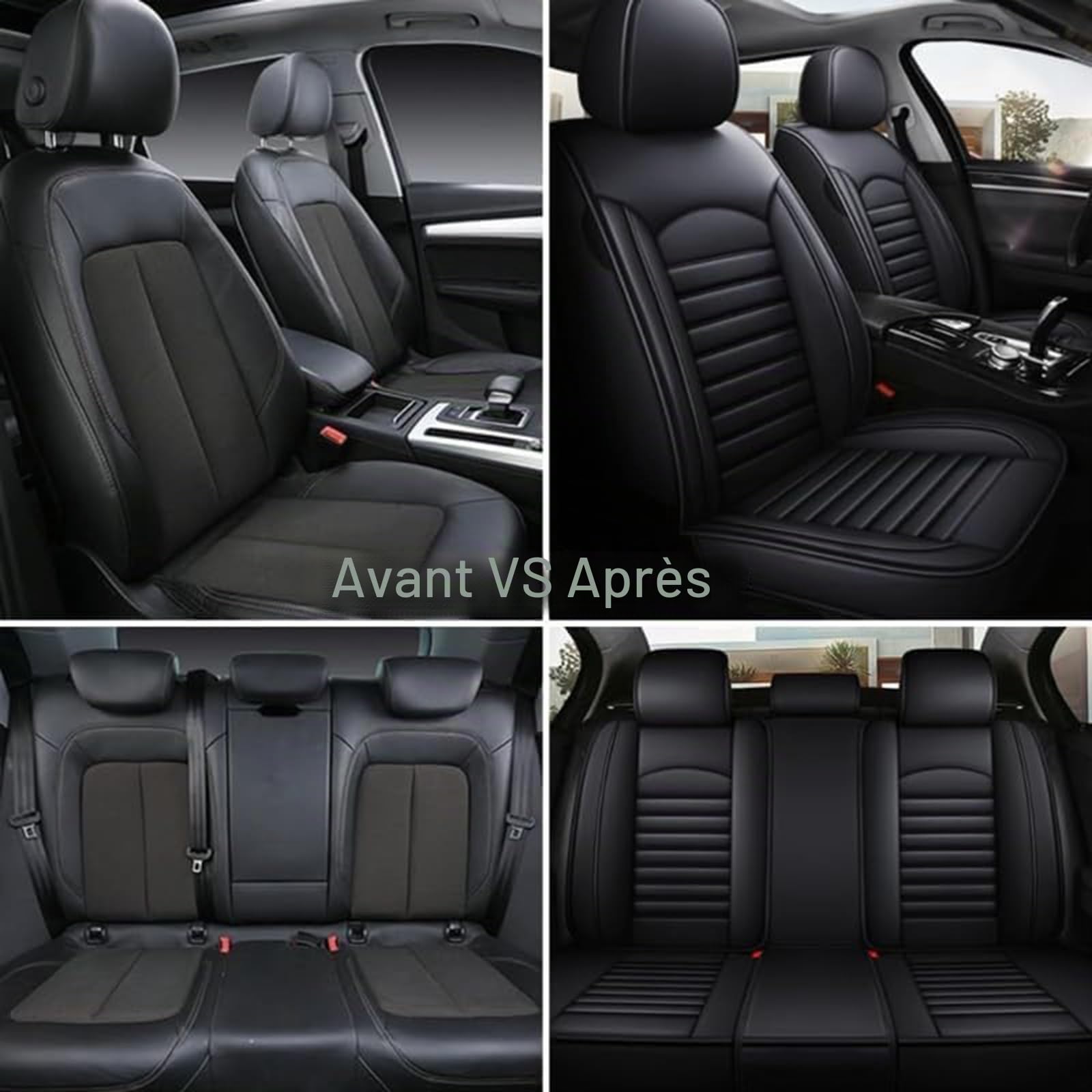 Housses de Siège Voiture pour Peugeot 208 508 307 407 308 SW 2008 5008 3008 Cuir Imperméable Confortable Antidérapant De Interieur Accessoires Facile À Nettoyer