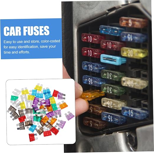 Kit de fusibles automotrices Hemobllo, 50 piezas, mini fusibles de bajo perfil para autos, camiones, RV y embarcaciones, fácil instalación miniatura 8