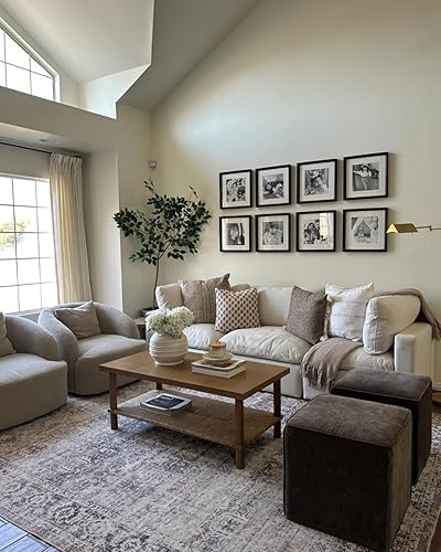 Miniatura 13 de Nathan James Asher Mid-Century - Mesa auxiliar rectangular, parte superior de cristal, estante de almacenamiento de roble rústico con patas de metal