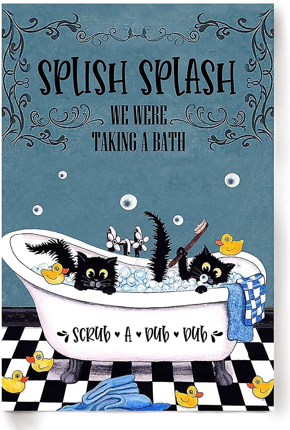 ACDOET Aluminum Metal Signs Vintage Splish Splash We Were Taking A Bath For Bars Club Restaurants Cafes Pubs Vintage Wall Decor Decorative 8x12 Inch
