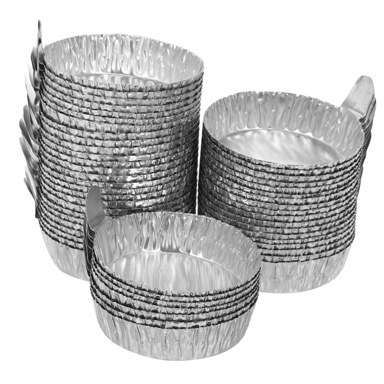LIFKICH Scientific Weighing Boats 100pcs Aluminum Weighing Dish Half Pans Handles for Accurate Measurement of Powders Liquids