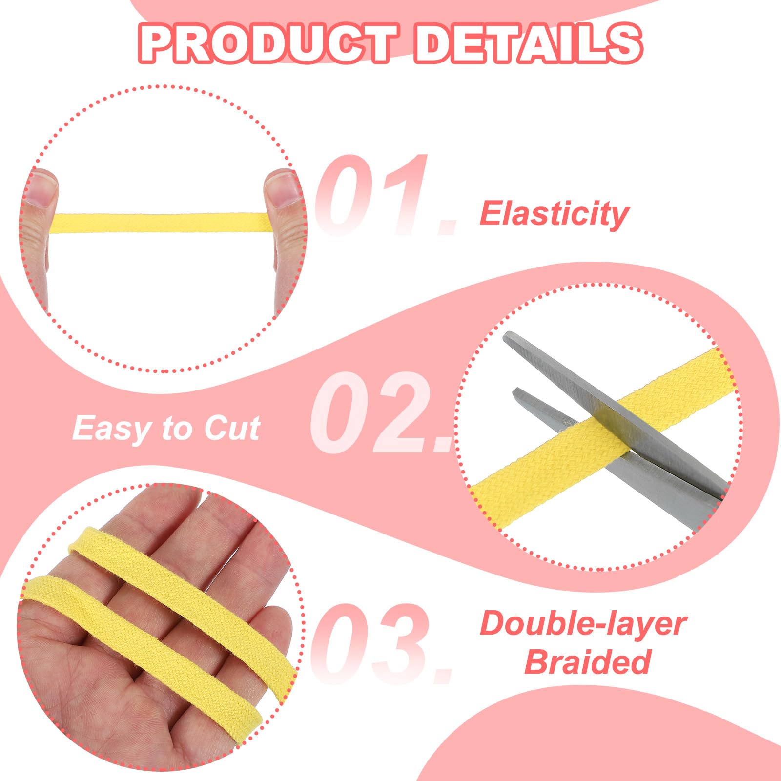 PATIKIL Flat Drawstring Cord 10mm x 5 Yd - Image 3