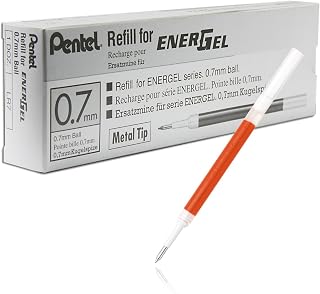 Pentel EnerGel LR7 Nachfüllmine für 0.7 mm Gelschreiber, orange (12 Stück)