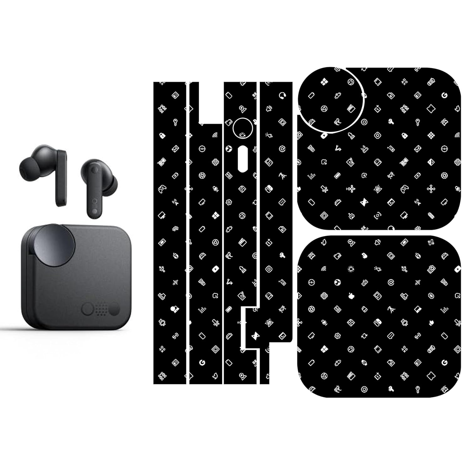 90stethix – Pre-Cut Audio Buds Skin Sticker Wrap – Compatible for CMF by Nothing Buds (Coverage – Charging Case)(Design-1)