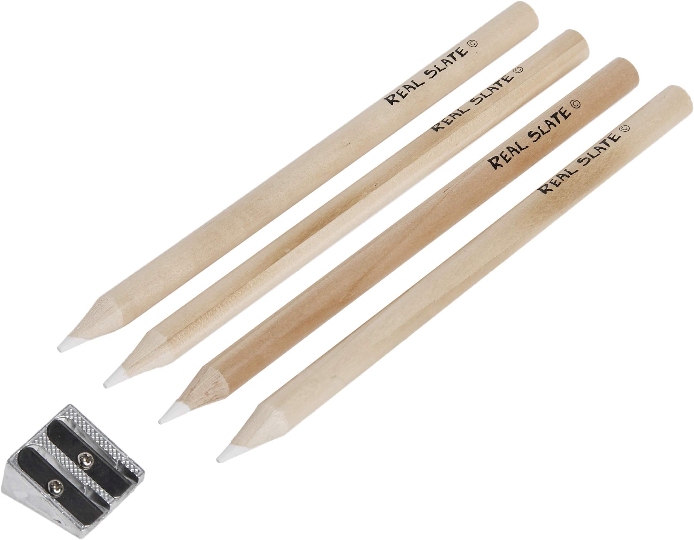 Pepperell Real Slate Chalk Pencils 5/Pkg W/Sharpener