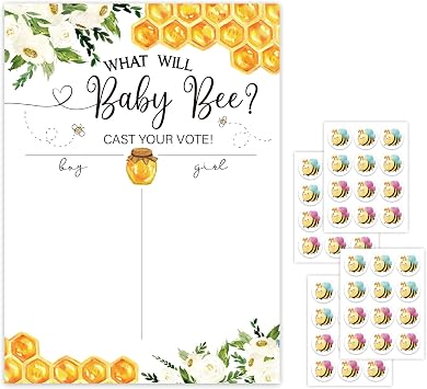 Gender Discovery Party Supplies Unique Girl or Boy Voting Poster with Stickers Stylish Showers Decorations Gender Prediction Game