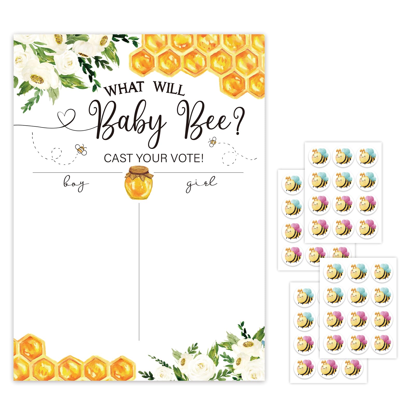 RKJRTKGender Announcement Party Decorations Baby Showers Voting Poster And Stickers Boy Or Girl Gender Prediction Kits