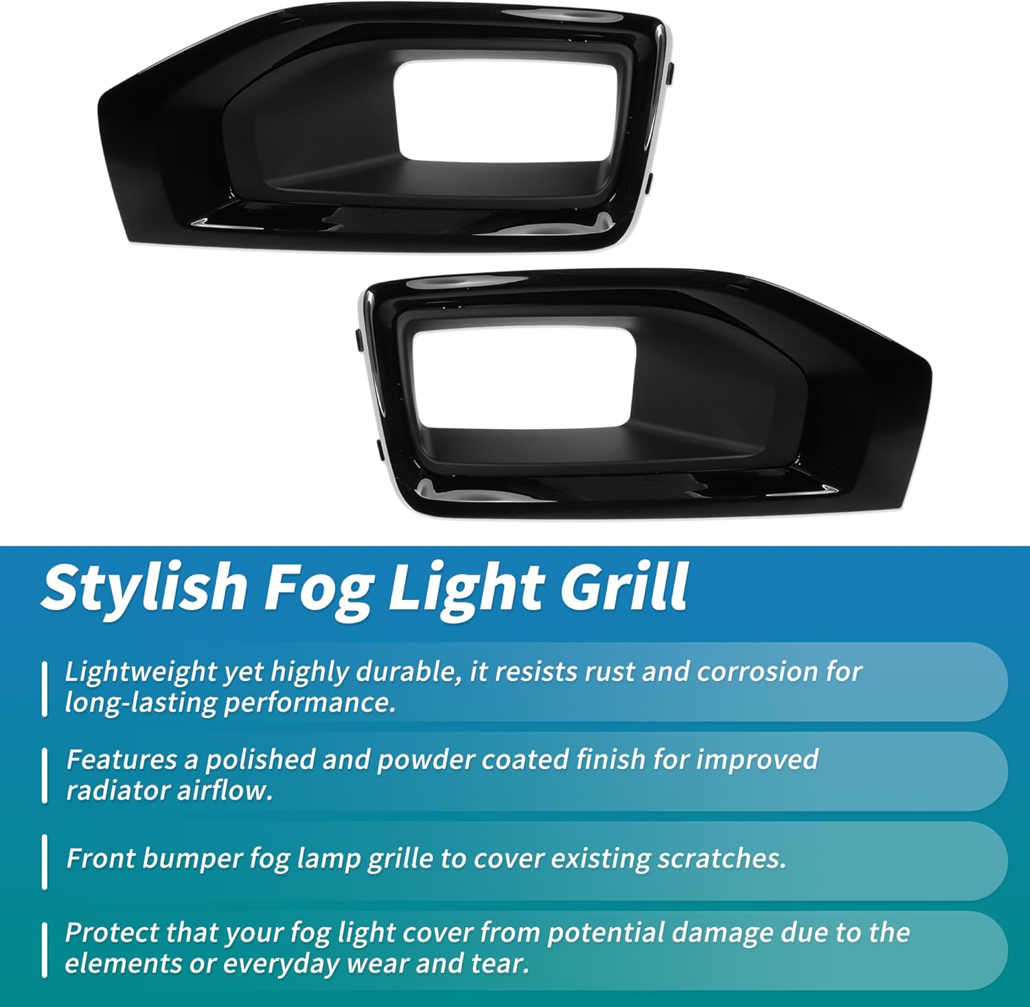 Fog Light Grill for GMC Yukon 2015 2016 2017 2018 2019 2020 Front Bumper Fog Light Grille Cover Fog Light Shell 22936426/22936427