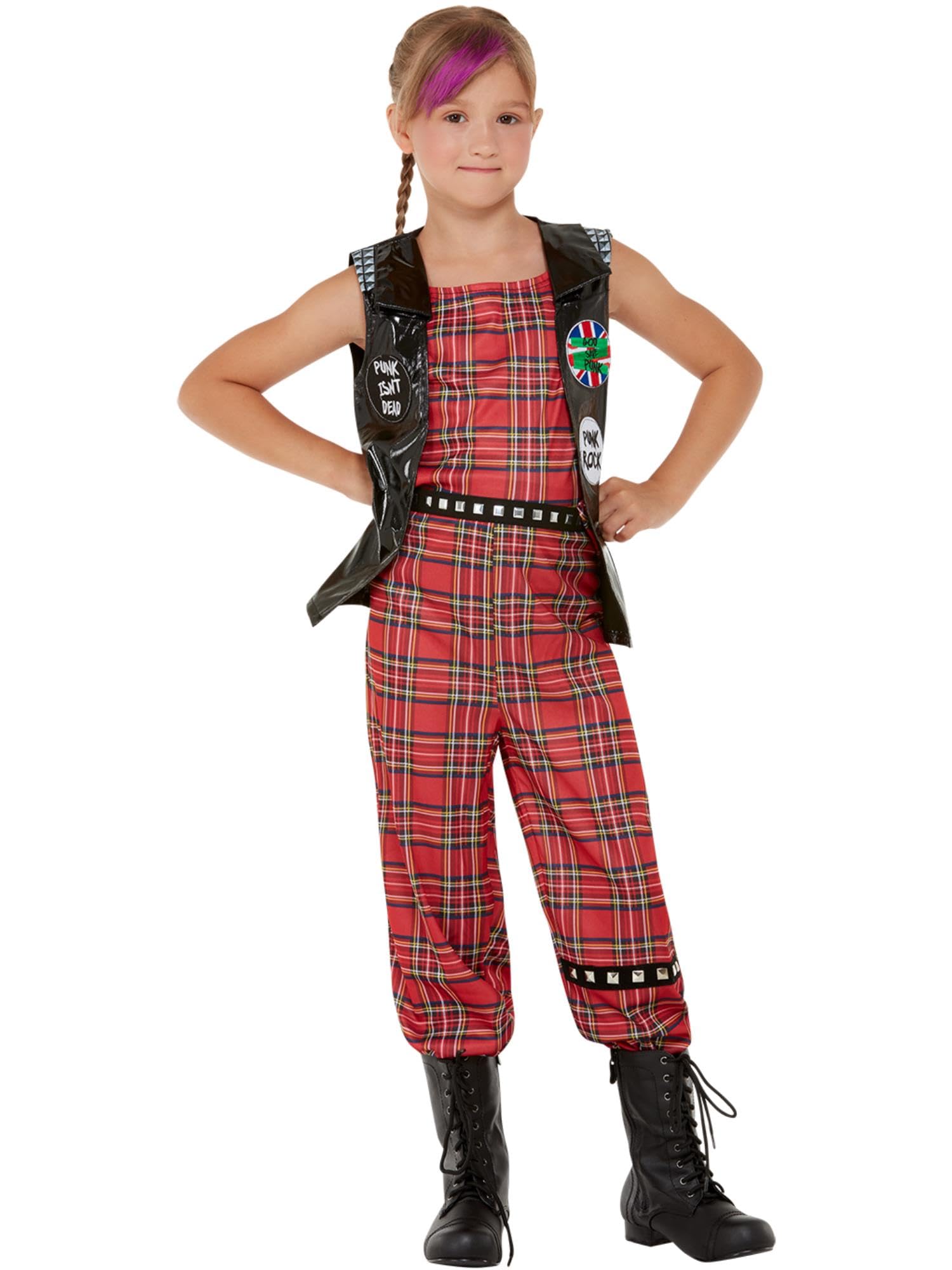 Smiffys Disfraz de riquero punk, Rojo, Top y pantalones