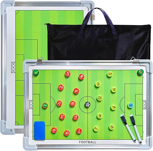 Pure Vie Portable Magnetic Soccer Coaching Board Football Tactics Clipboard | Soccer Strategy Whiteboard for Coaches Training and Matches, Dry Erase Board with Magnet, Pen Football Sport Coach Must Haves