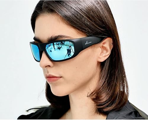 Miniatura 5 de OhO - Lentes inteligentes, lentes de sol polarizados con altavoz Bluetooth, protección UV atléticaexterior y control de voz, unisex (lente gris)