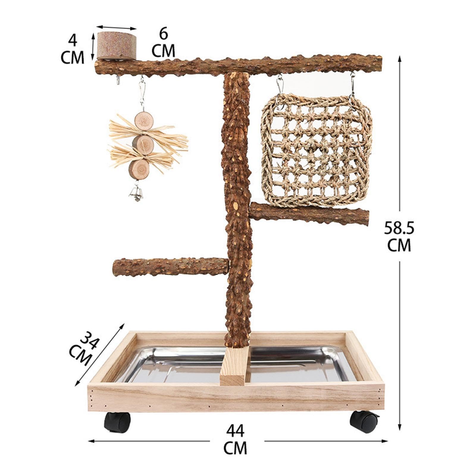 Parco giochi per pappagalli, uccelli con vassoio, uccelli, giocattolo da masticare, parrocchetti per inseparabili, accessori per gabbia, cacatua