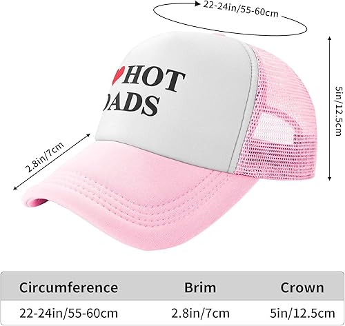 Vista 6 de I Love Hot Dad - Gorra de béisbol deportiva, estilo hip-hop, unisex, para ocio, tamaño ajustable
