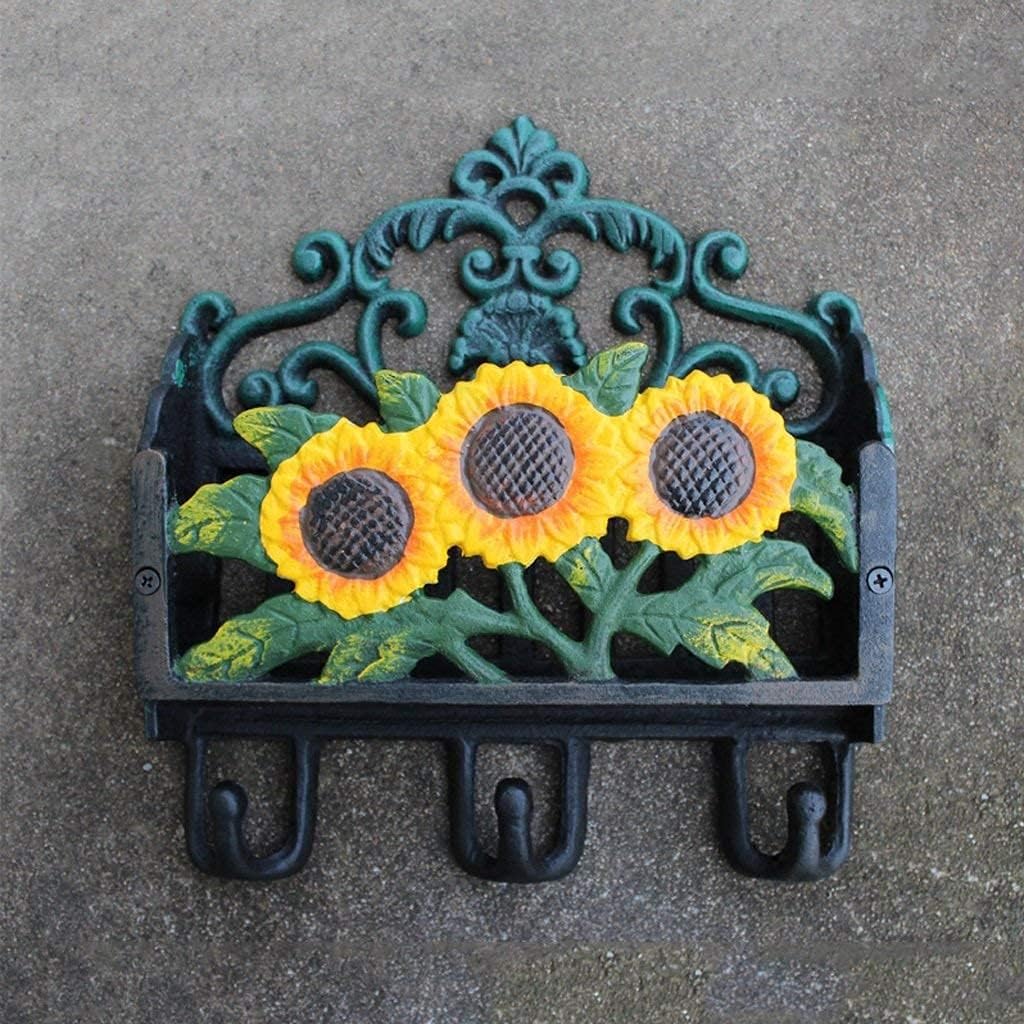 Mailbox Sunflower Cast Iron Letter Insert Magazine Box Storage Rack Iron Hook Garden Accessories Mailbox