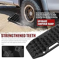 Vista 5 de BUNKER INDUST Tablas de tracción todoterreno con base de gato, alfombrilla de tracción de neumáticos extensible multifuncional, para pistas