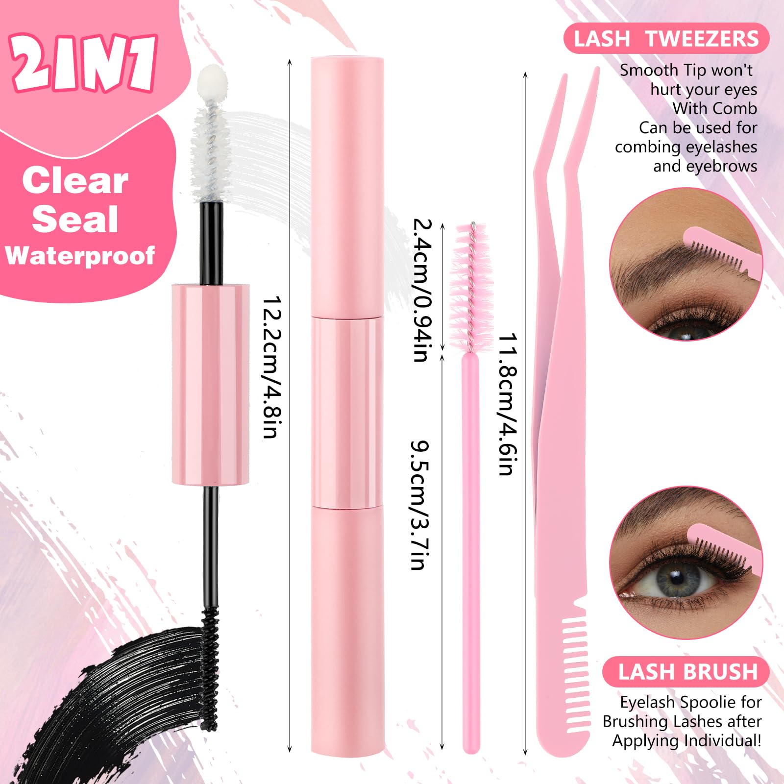 YUXIANLB Wimpernverlängerungsset 240-teiliges Cluster Wimpern Einzelset 10–16 mm Cluster Lashes mit Wimpernkleber Pinzette und Wimpernkämmen für den Selbstgebrauch (30D & 40D Mix Kit)
