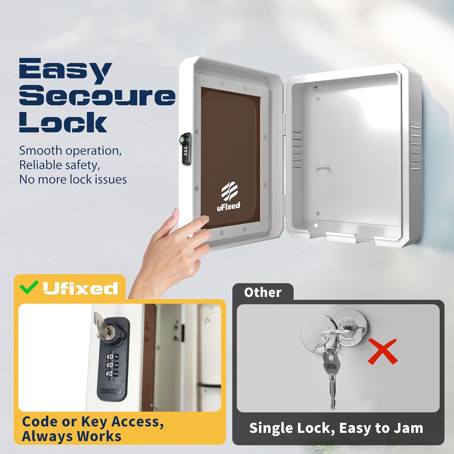 Outdoor EV Charger Enclosure with Lock, Weatherproof Metal Wall Box for Tesla Wall Connector and ChargePoint Charger, Visible Window, Easy Installation, White