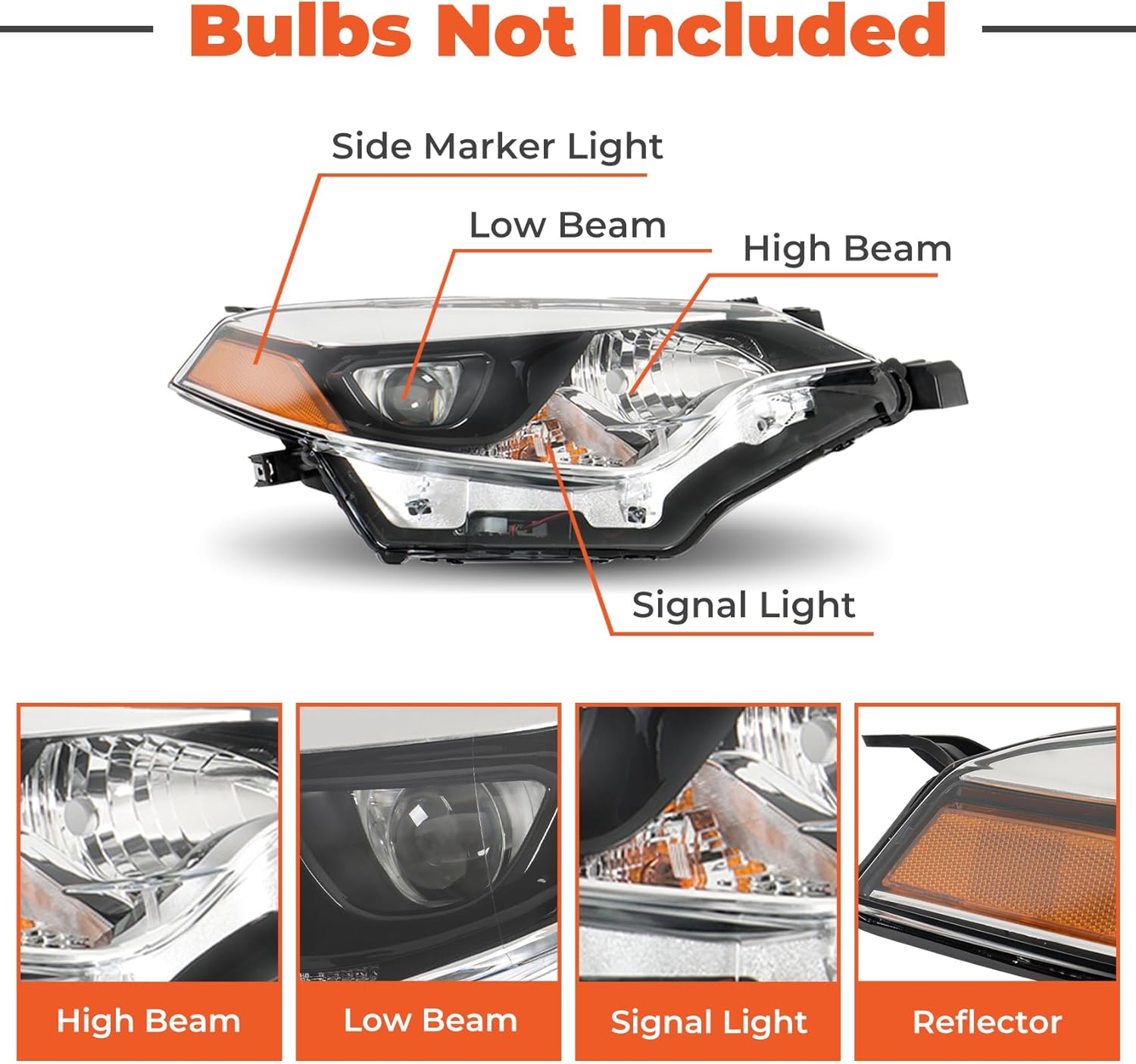 labwork Headlight Assembly Replacement for Toyota Corolla 2014 2015 2016 Headlamps Front light Pair Driver and Passenger Side