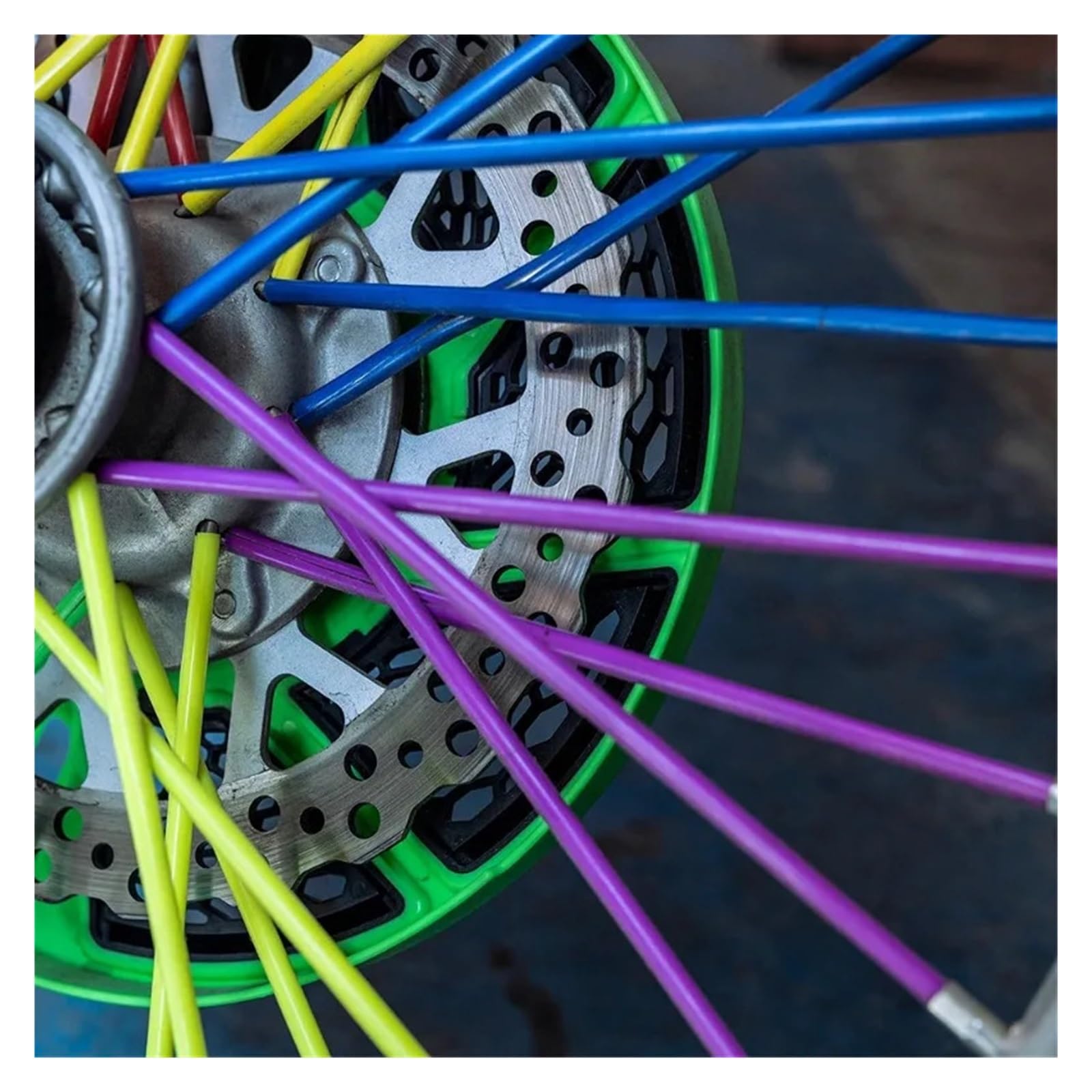 jiningxinxin 72pcs Bicycle Wheel Spoked Protector Wraps 24cm Wheel Rim Spoke Wrap Kit For Motorcycle Bike Color Rims Skin Trim Covers Pipe(Dark Blue)