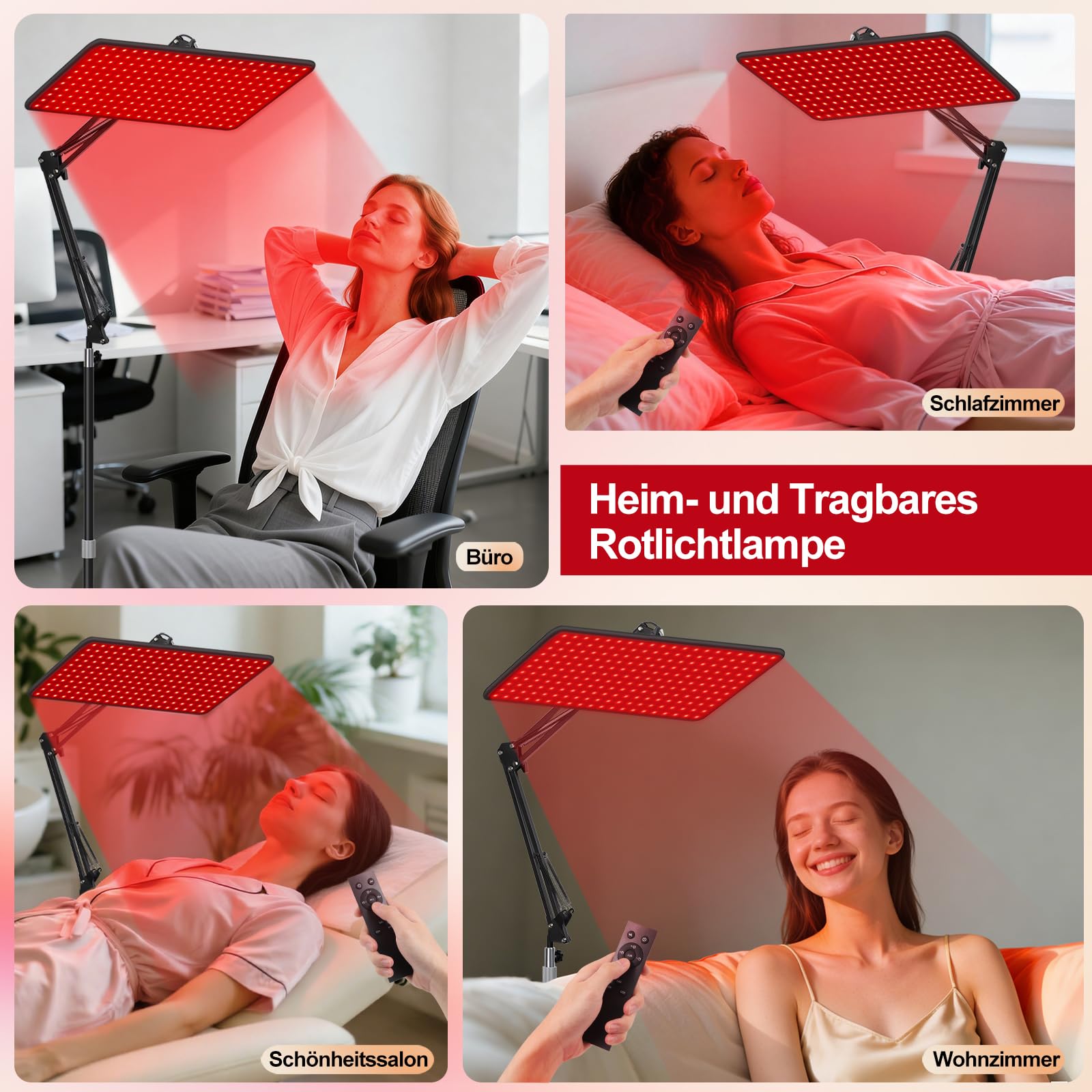 Morfone Lámpara de Luz Roja Cuerpo y el Rostro, Panel de Luz Roja con Tres Longitudes de Onda (660 nm, 850 nm, 940 nm) Panel Luz Infrarroja con Control Remoto Inalámbrico, No Produce Calor
