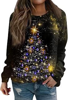 DIYIOUZHOU Cozy Tops Pub Cutout Long Sleeve Christmas romanc Blouses Loose Chute Polyester Crew Neck Sweatshrit