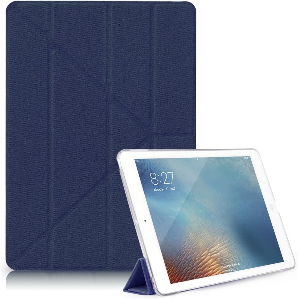 iPad Air 1 Origami Case - GOOOA Folio Smart Case with Hard Back Cover(with Auto Wake/Sleep),fit iPad iPad Air 1 / iPad 5,Navy Blue