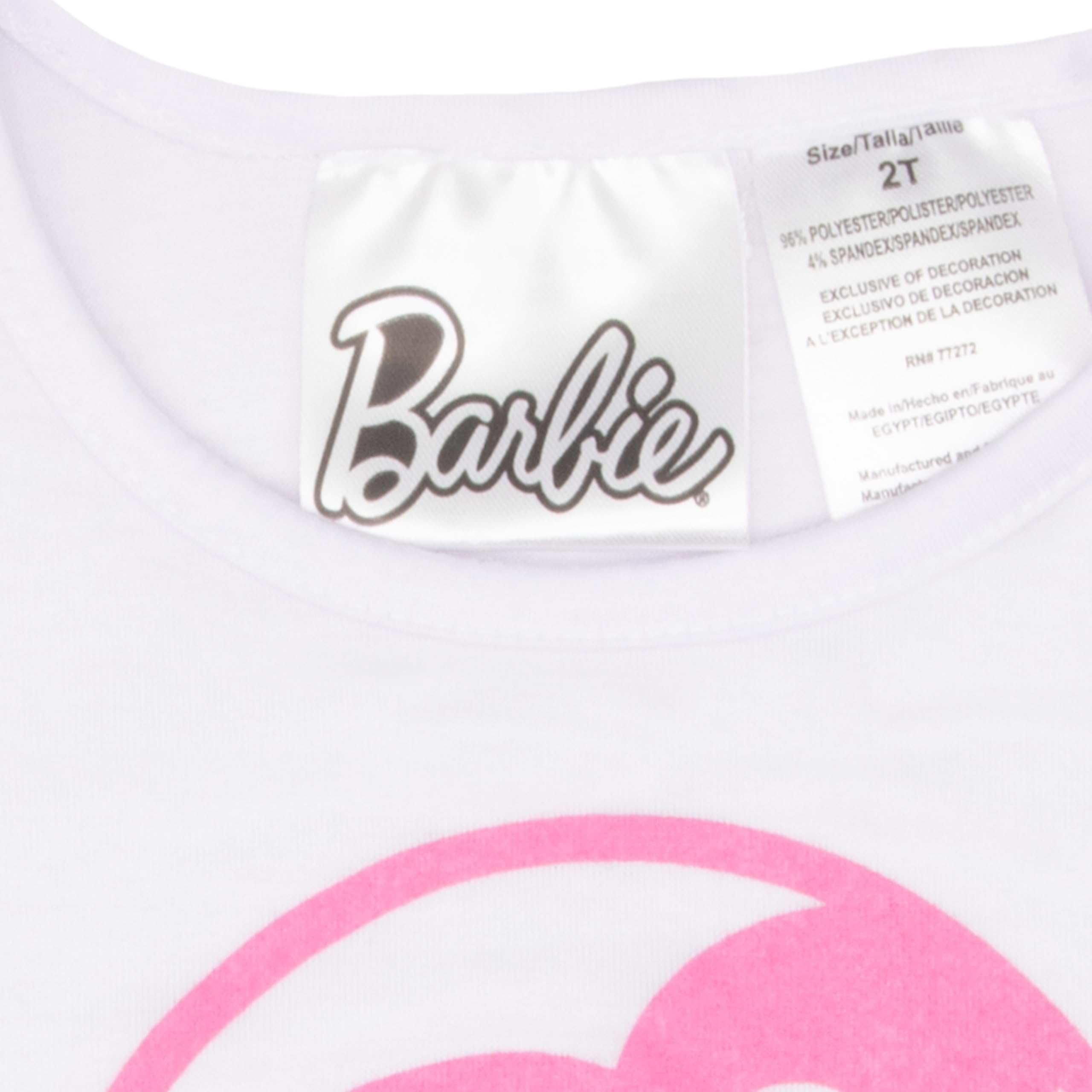 Barbie Mädchen 2-teiliges T-Shirt und Shorts Set – Logo-Grafikdruck-Design – leichte Sommer-Outfits für Kinder