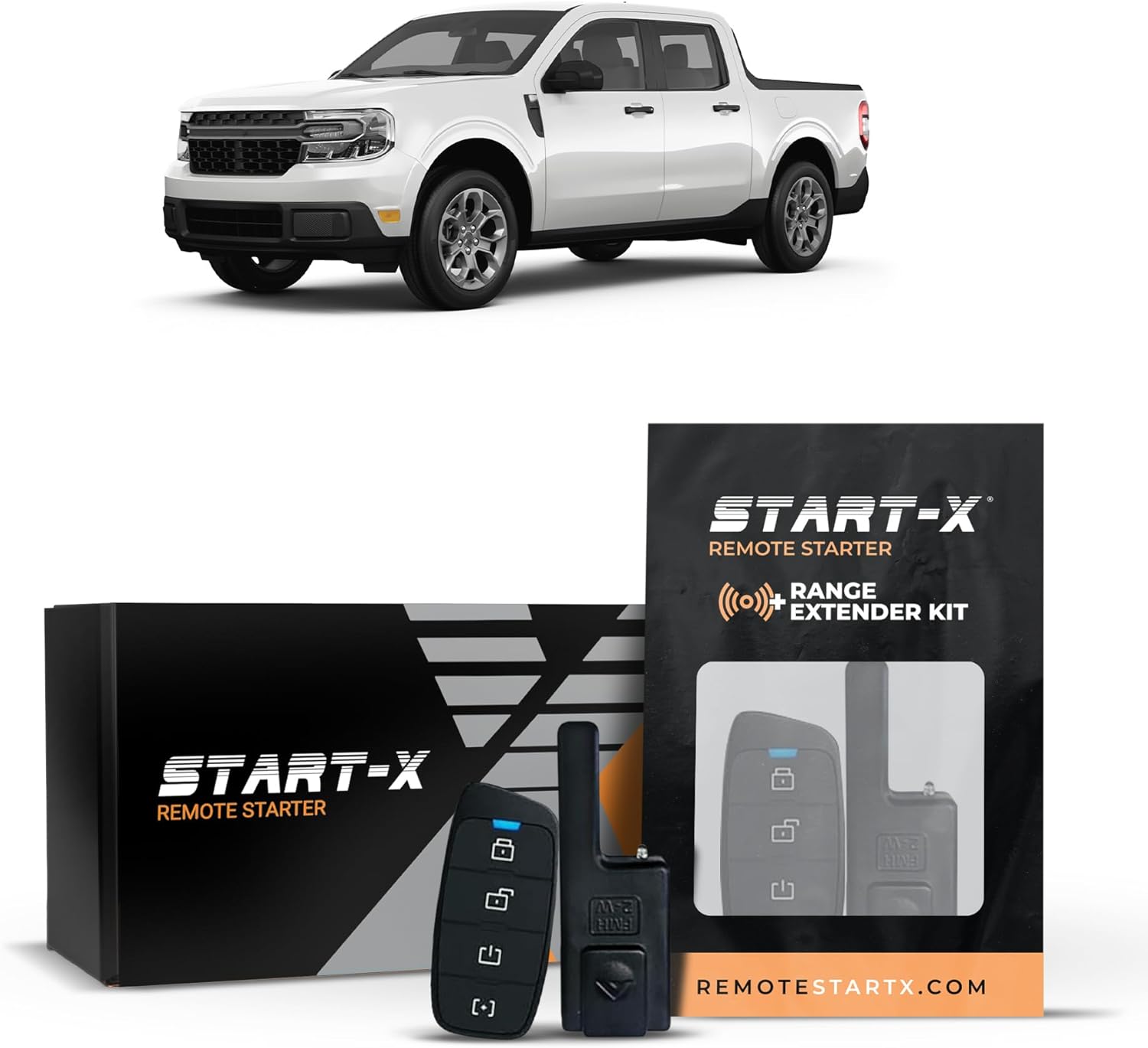 Start-X Remote Starter Kit + 3000ft 2 Way Range Extender for Maverick (2022, 2023, 2024) Vehicles with Push-to-Start & Key Ignition