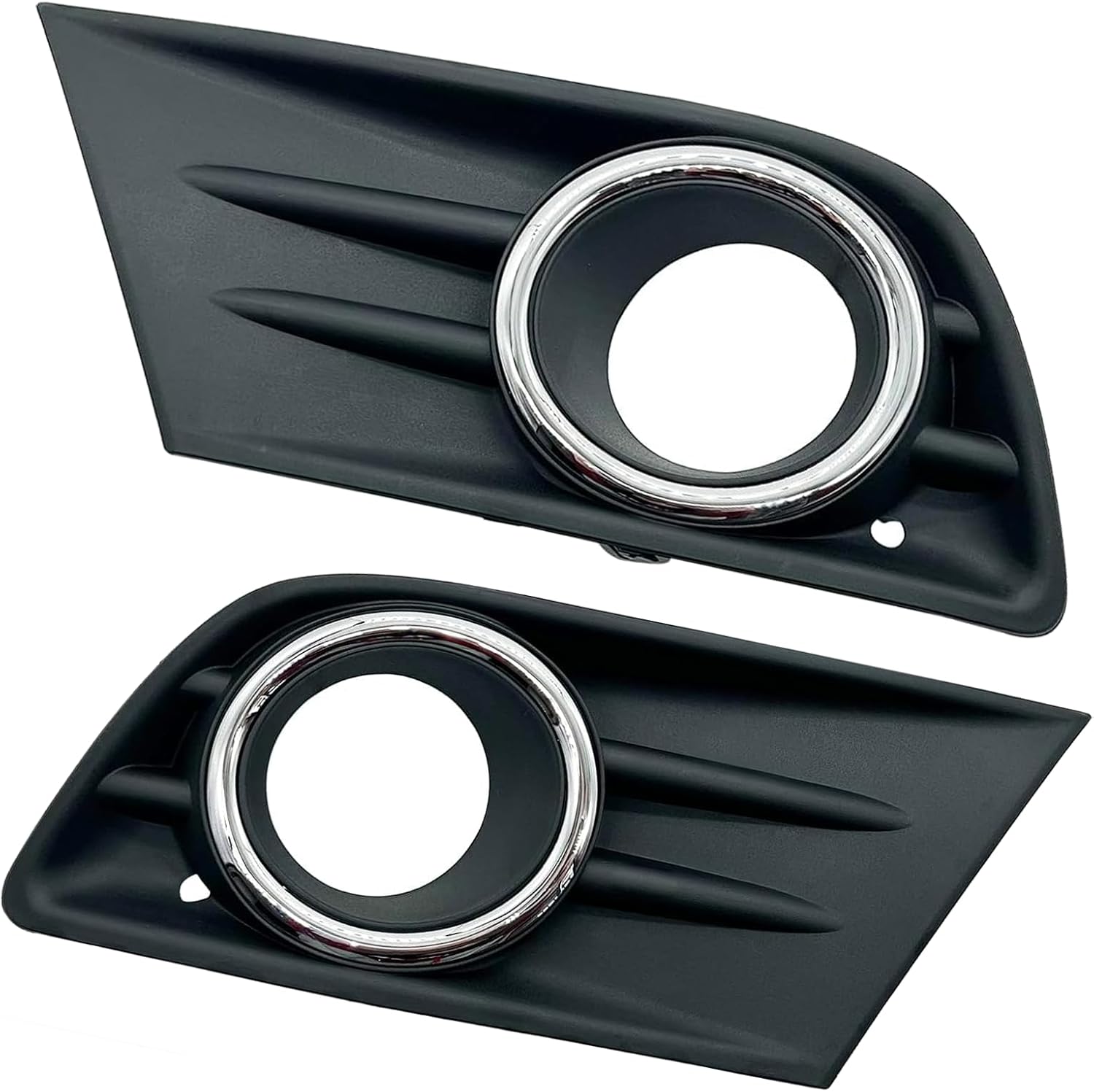 Fit For 2012-2015 Honda Pilot Fog Light Cover Driver and Passenger Side 12 13 14 15 Pilot Matte Black Foglight Covers with Chrome Bezel Trim 71107-SZA-A50 71102-SZA-A50, Light Covers
