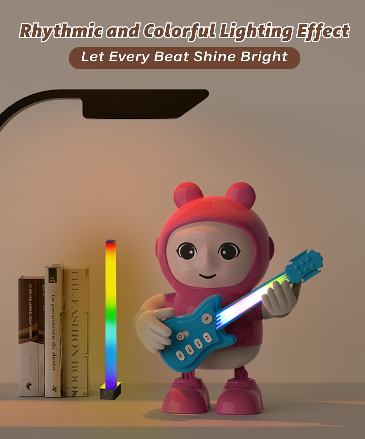 URROY Kids Karaoke Machine with Microphone – Mini Portable Bluetooth Speaker for Kids Ages 3-12, Cartoon Dancing Karaoke Toy with LED Lights Singing Gift for Girls & Boys Birthday