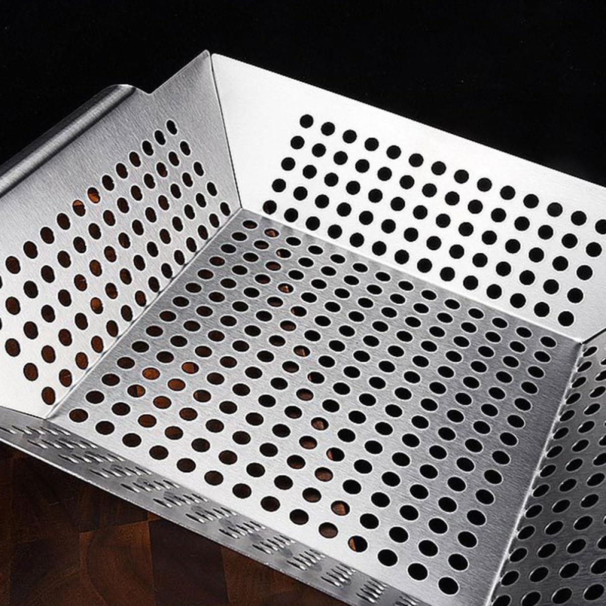 Happyyami Stainless Steel Baking Pan Grill Tray Double Handles Wear-Resistant Grill Pan for BBQ Camping