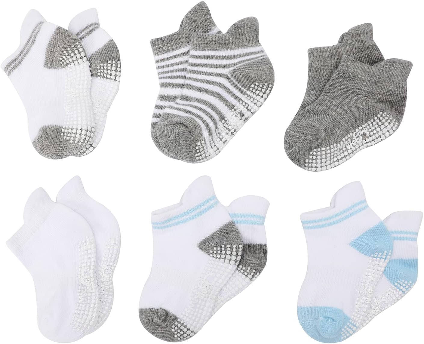 Baby Socks With Non Slip Grips - Toddler & Infant Socks For 0-6, 6-12, 12-36 Months - Baby Boy & Girl by Miss Fong Wear