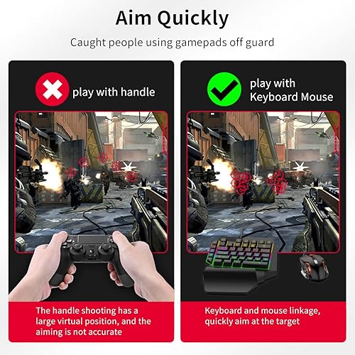 Miniatura 5 de Convertidor de teclado y ratón, adaptador portátil USB C para teclado y mouse, controlador de juego retardado, convertidor de adaptador para PS3para