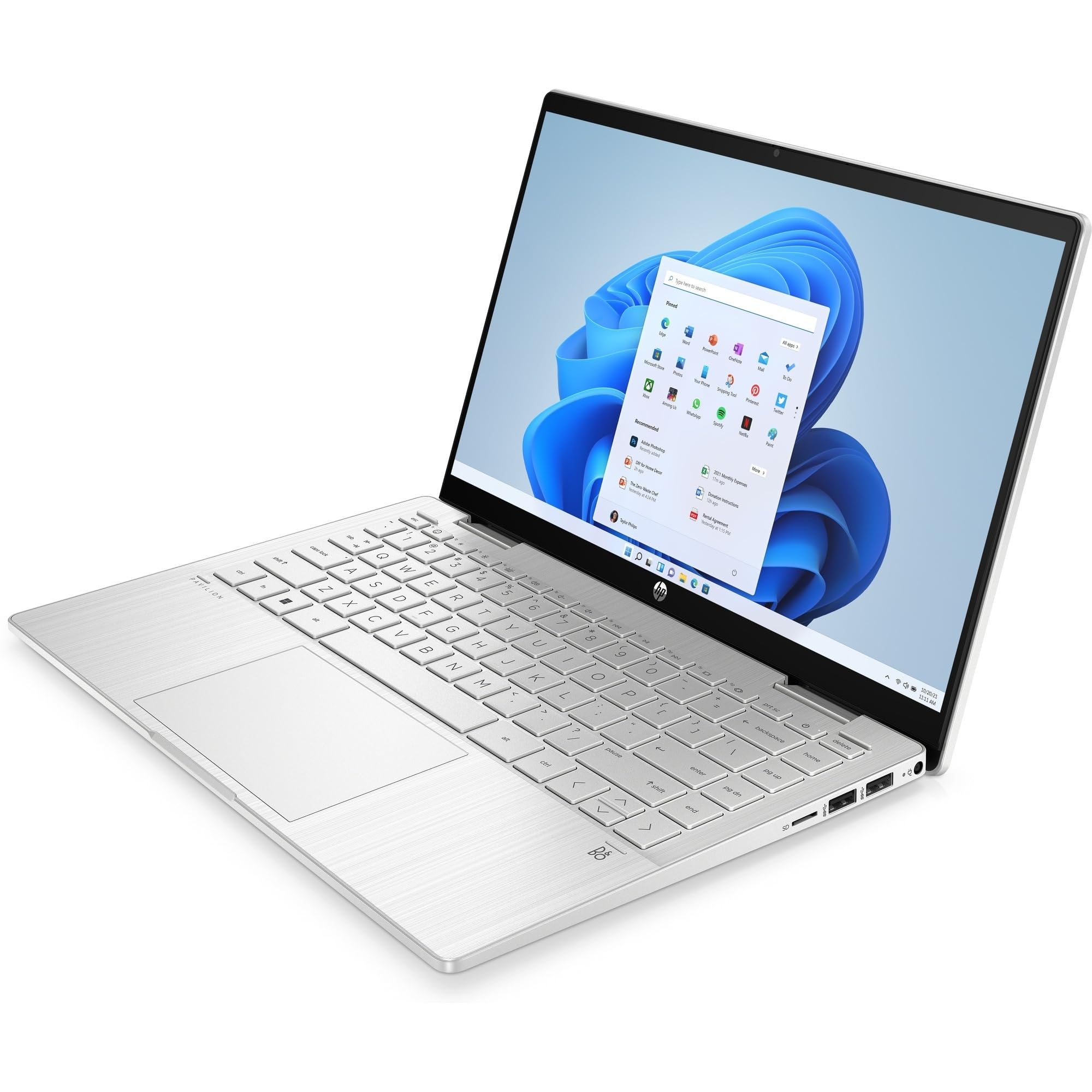 HP Pavilion x360 14-ek1002sl, Intel Core I3-1315U, RAM 8GB DDR4, SSD 256GB Pcle NVMe, Display Touch 14" IPS micro-edge FHD, Scheda Grafica UHD Intel, Audio B&O, Windows 11, Argento, Convertibile